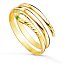 Sortija Serpiente Oro Amarillo 18K – 2 Vueltas con Ojos de Esmeralda